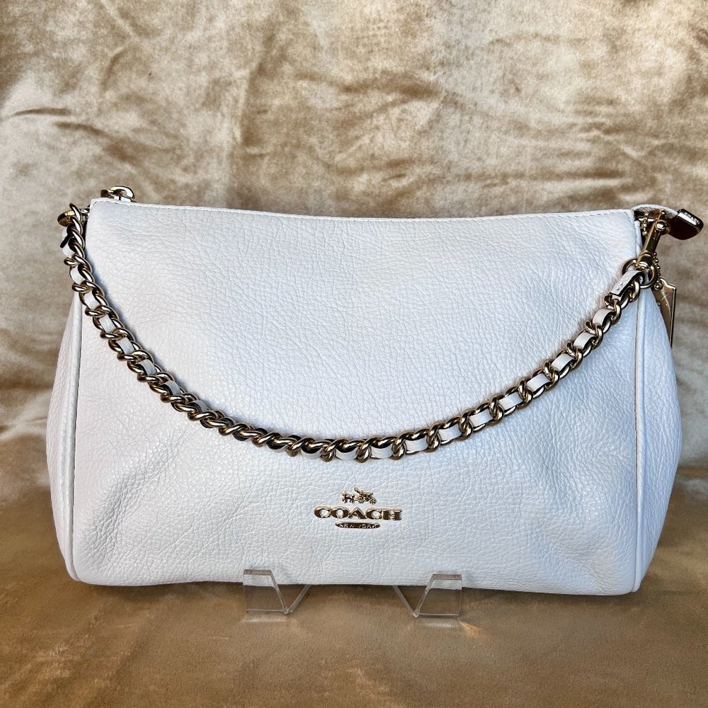 NWOT Coach F39206 Carrie Crossbody in Chalk White with Gold Hardware